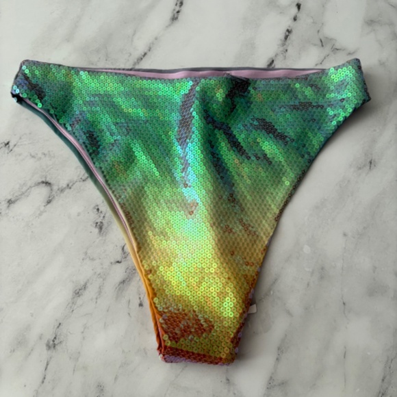 Gianni Bini x Dannijo NWT Sequin Frankie Top & Jacinda Bikini Bottom Set Swim L - Picture 5 of 6